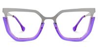 Leeza - Geometric Purple Eyeglasses | Vooglam Angle View