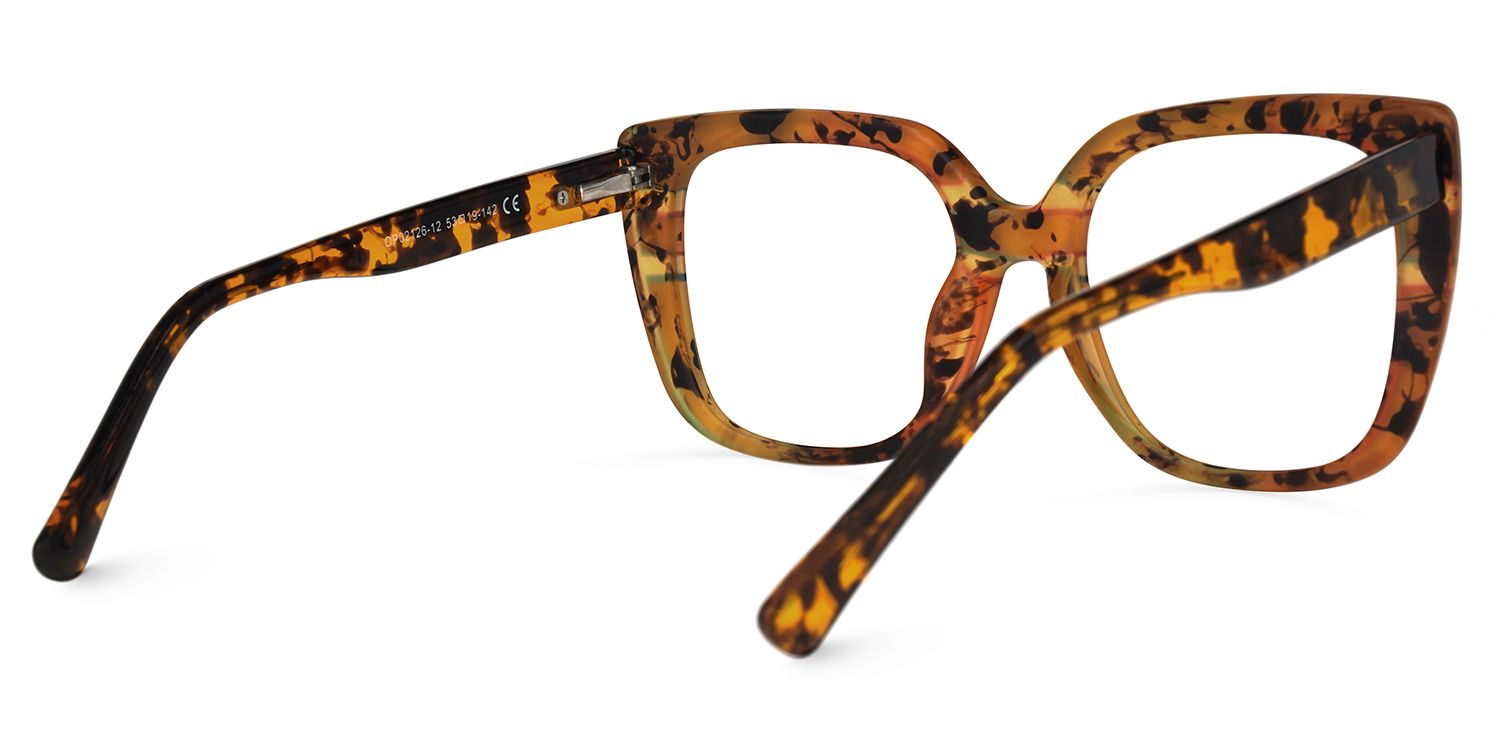 Sargent - Square Blue/Red Eyeglasses by Vooglam - Side View