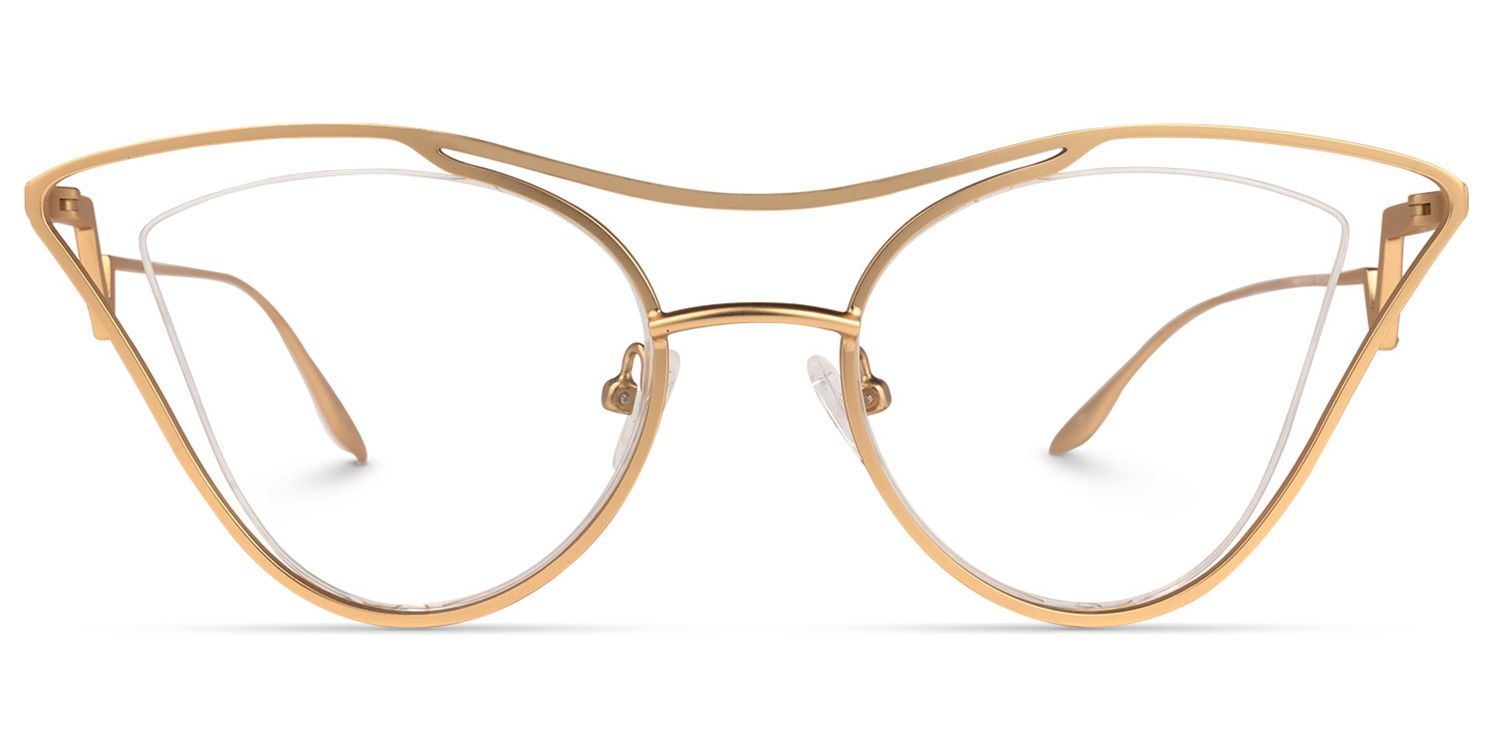 Janis - Aviator Gold Eyeglasses | Vooglam Angle View
