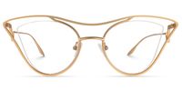 Janis - Aviator Gold Eyeglasses | Vooglam Angle View