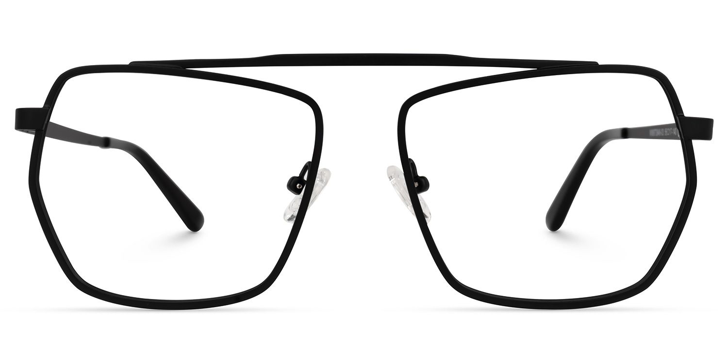 Alexa - Aviator Black Eyeglasses | Vooglam Angle View