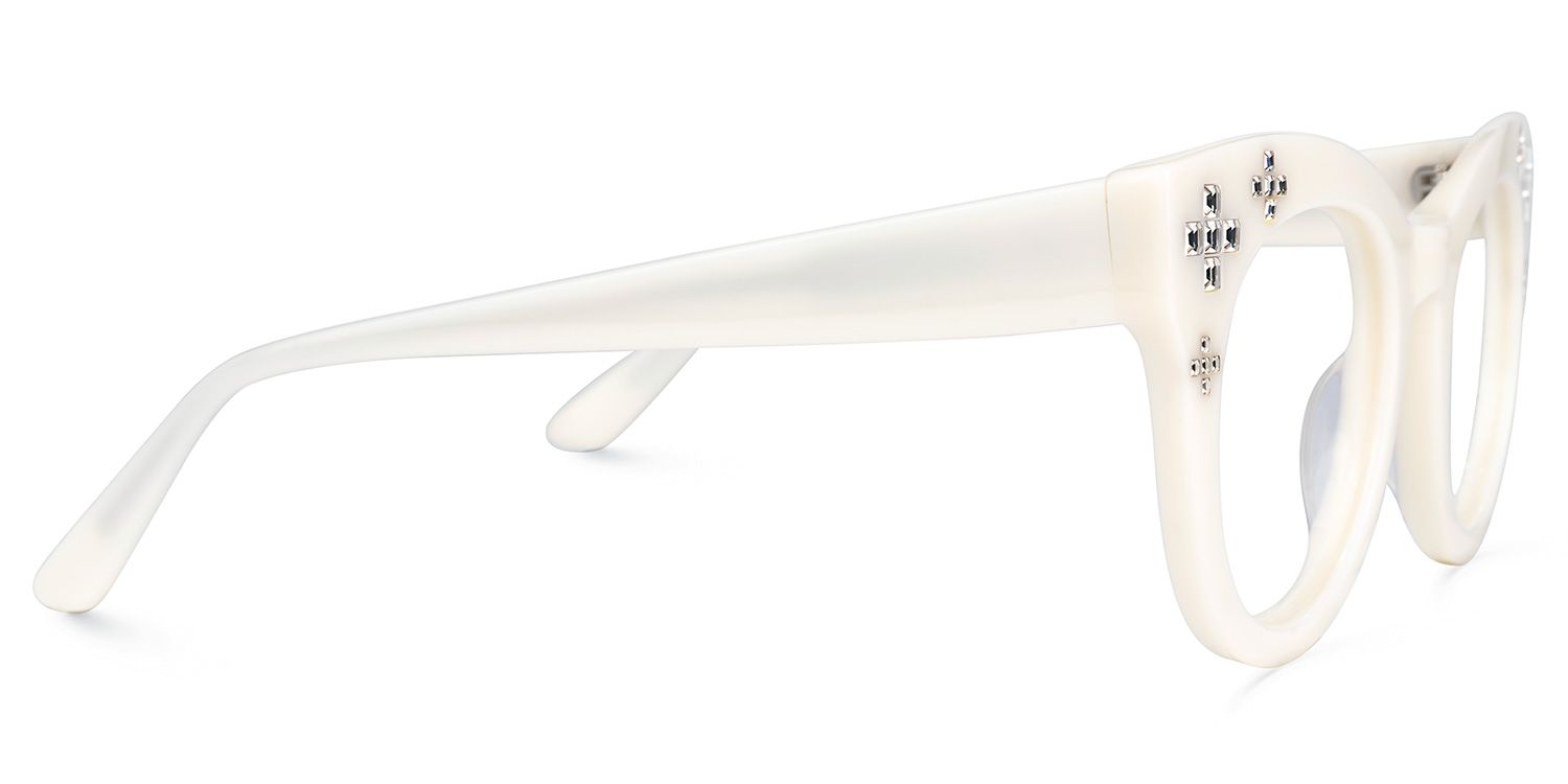 Dembo - Round White Eyeglasses | Vooglam 4