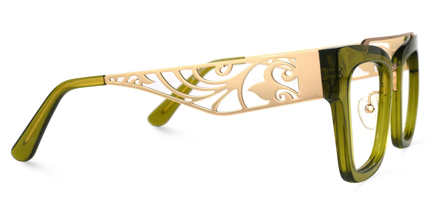 Vaughn - Aviator green Eyeglasses | Vooglam 4