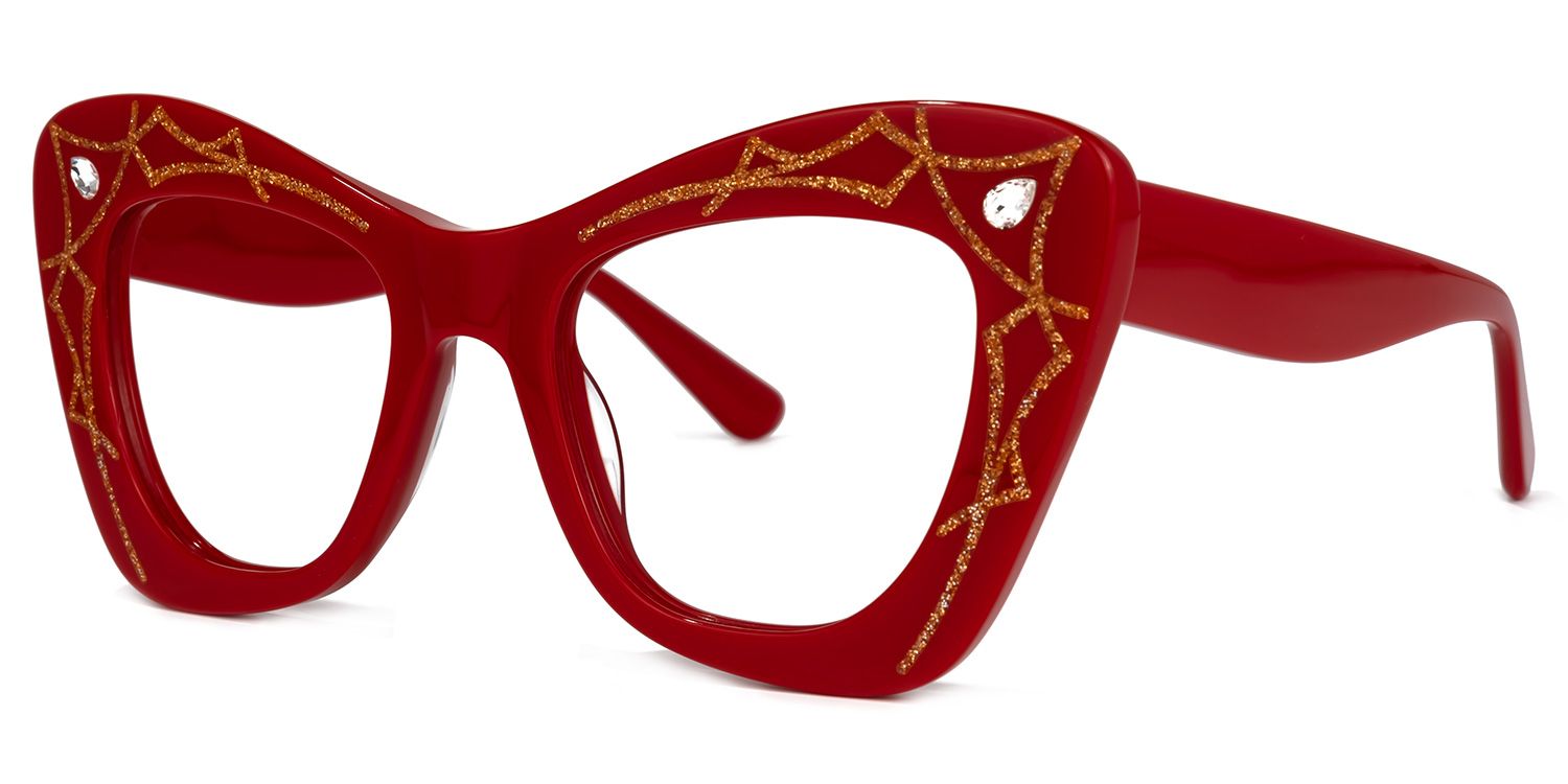Zavala - Square Red Eyeglasses | Vooglam Front View