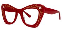 Zavala - Square Red Eyeglasses | Vooglam Front View