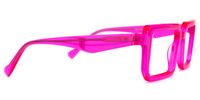 Cassiel - Bold Neon Pink Rectangular Frame Glasses | Vooglam 
