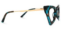 Gretchen - Geometric Brown/Blue Eyeglasses | Vooglam 