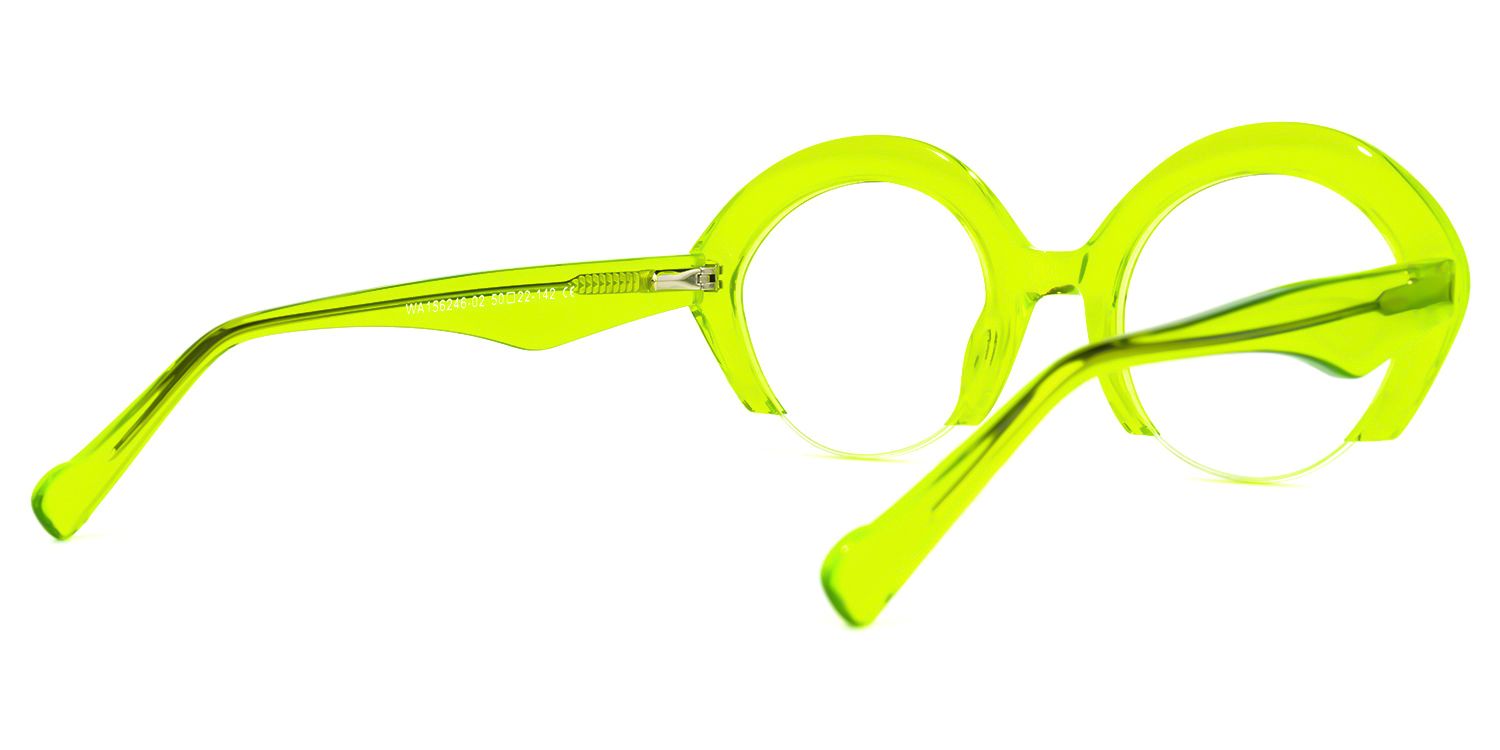 Thompson - Round Green Eyeglasses | Vooglam Side View