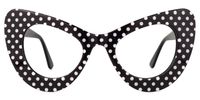 April - Cat Eye Black/White Eyeglasses | Vooglam Angle View
