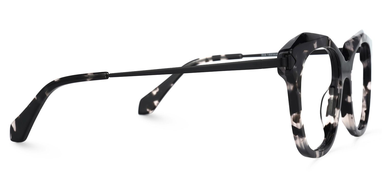 Geometric Dark/Tortoise Eyeglasses | Vooglam.com 4