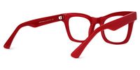 Stevens - Rectangle Red Eyeglasses | Vooglam Side View