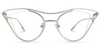 Janis - Aviator Silver Eyeglasses | Vooglam Angle View