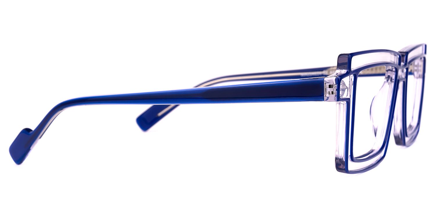 Joselyn - Cyberpunk Rectangle Glasses Blue Outline product detail 4