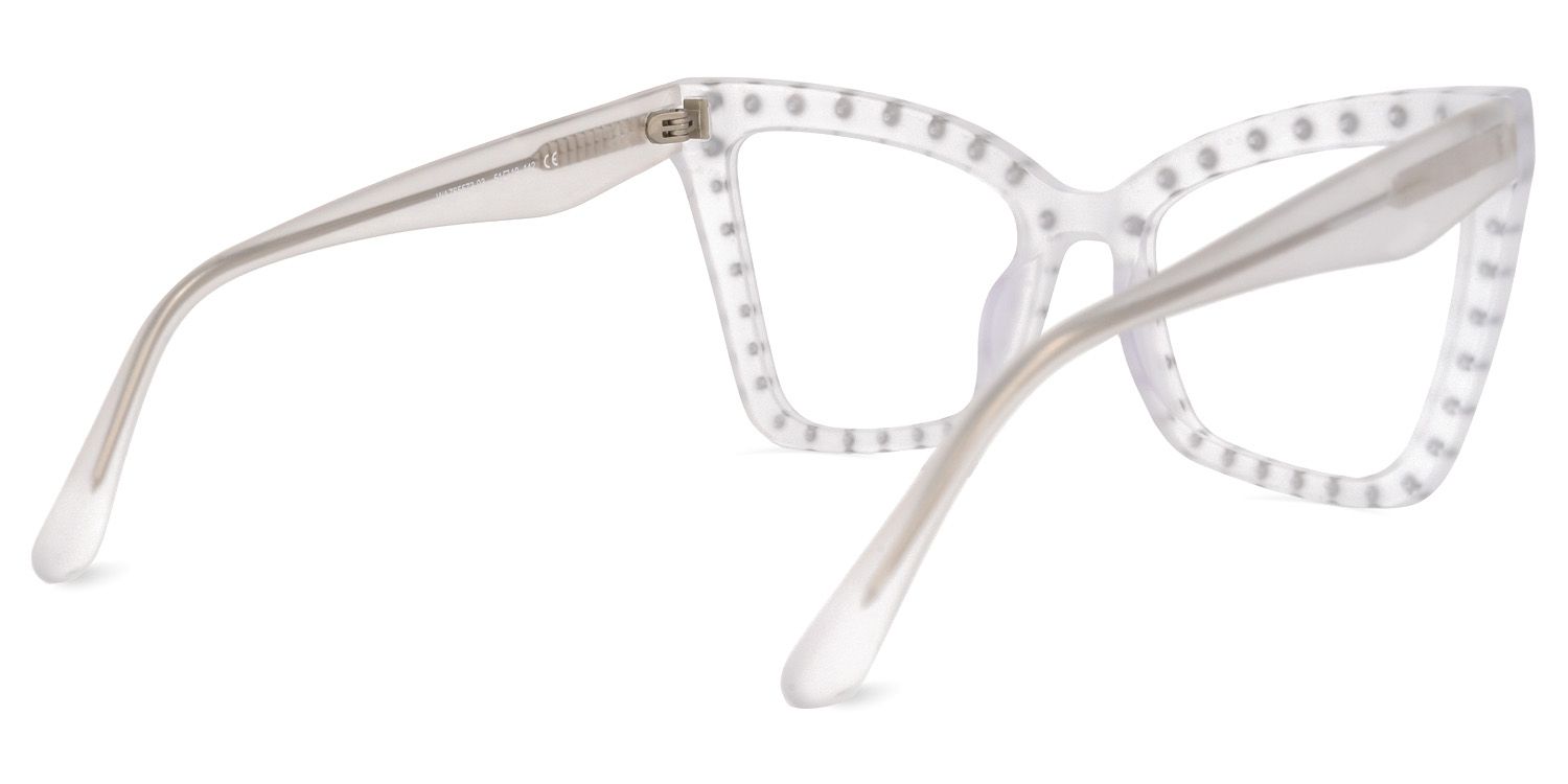 Square Crystal Eyeglasses | Vooglam.com Side View