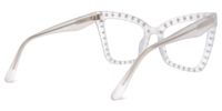 Square Crystal Eyeglasses | Vooglam.com Side View