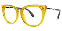 Cat Eye Yellow Eyeglasses | Vooglam.com Front View