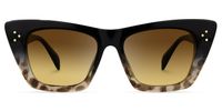 Rectangle Black/Tortoise Sunglasses | Vooglam.com Angle View