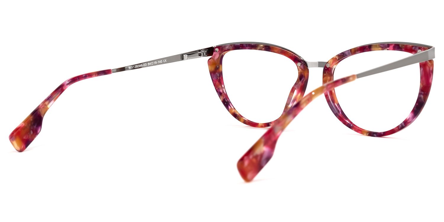 Browline Floral Eyeglasses | Vooglam.com Side View