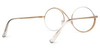 Manley - Elegant Gold Round Semi-Rim Glasses | Vooglam Side View