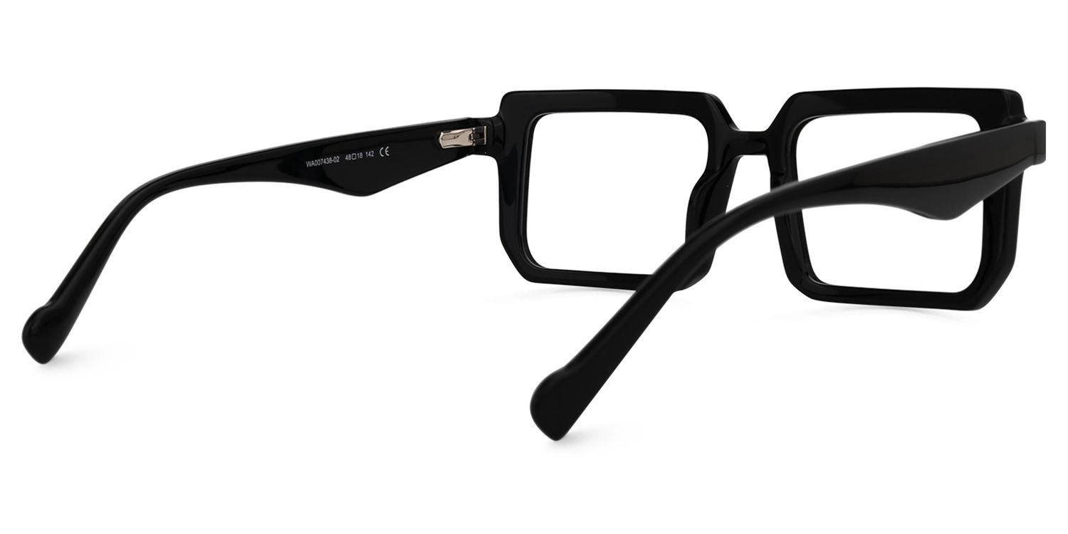 Cassiel - Rectangle Black Eyeglasses | Vooglam Side View