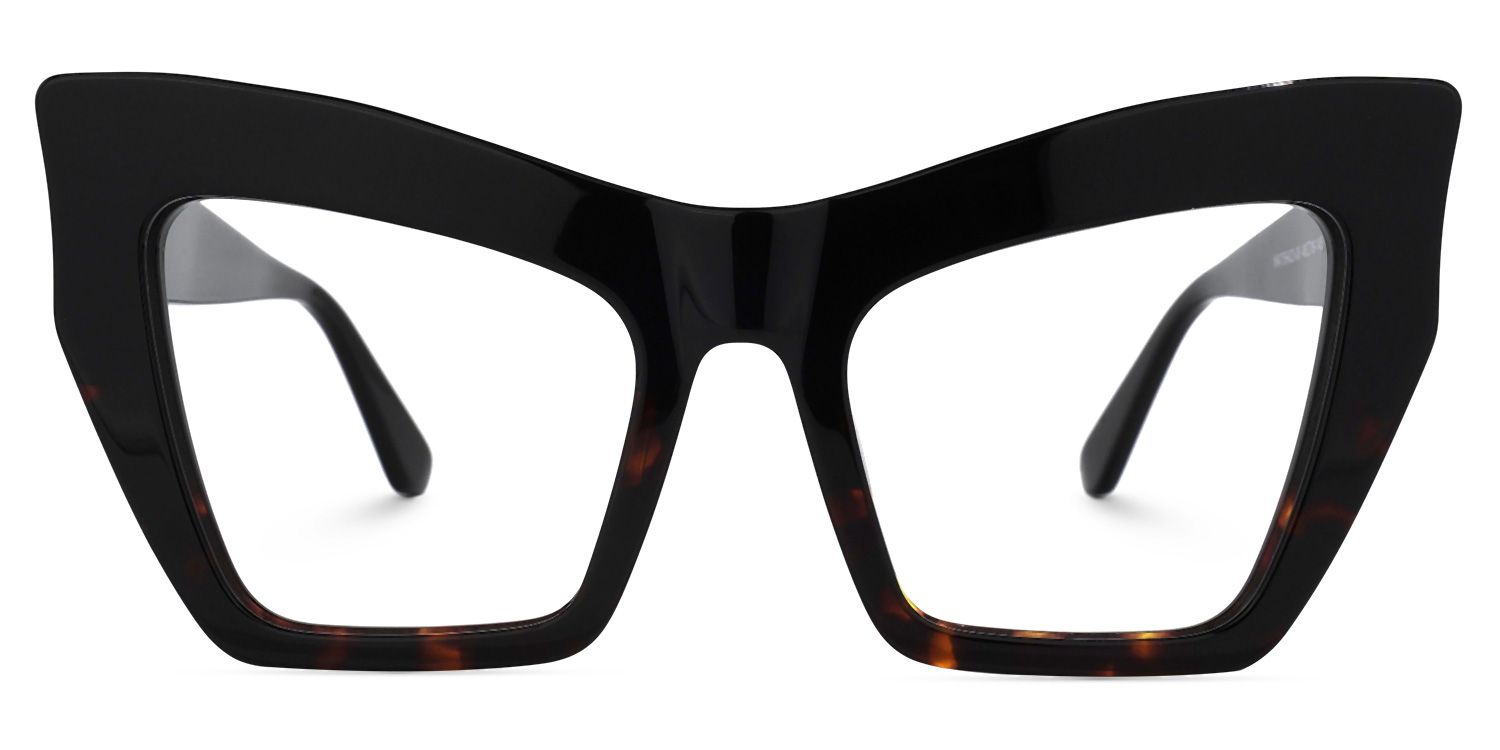Bobbie - Rectangle Tortoise Eyeglasses | Vooglam Angle View