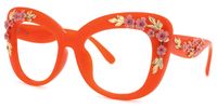 Bettina - Square Orange Eyeglasses | Vooglam Front View