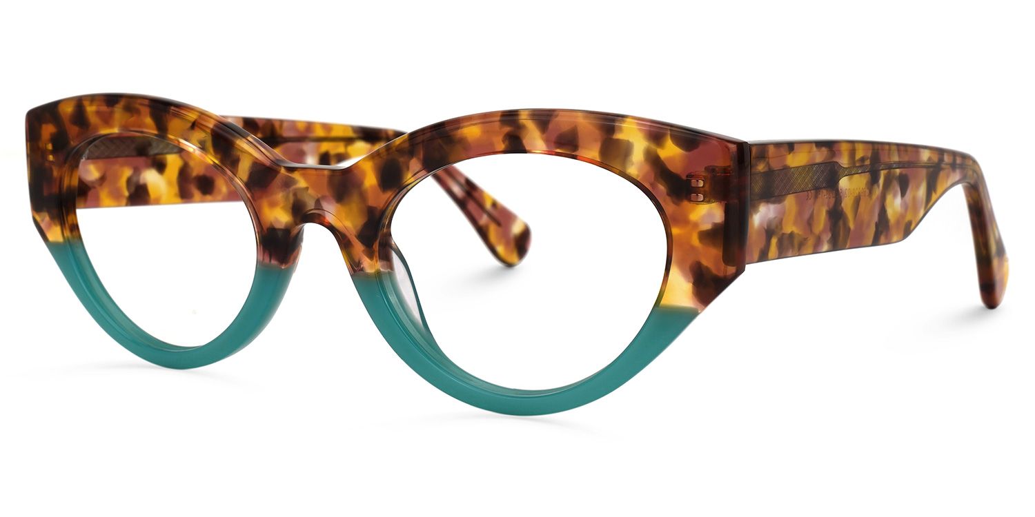 Oval Blue Eyeglasses | Vooglam.com Front View