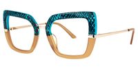 Shavan - Square Blue/Black Eyeglasses | Vooglam Front View