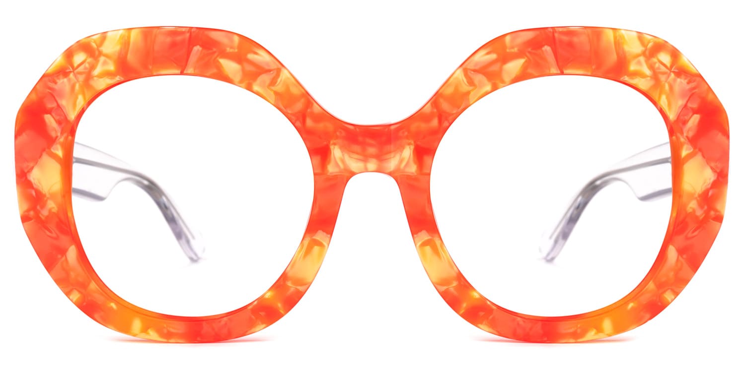 

Lizzette - Geometric Orange Eyeglasses