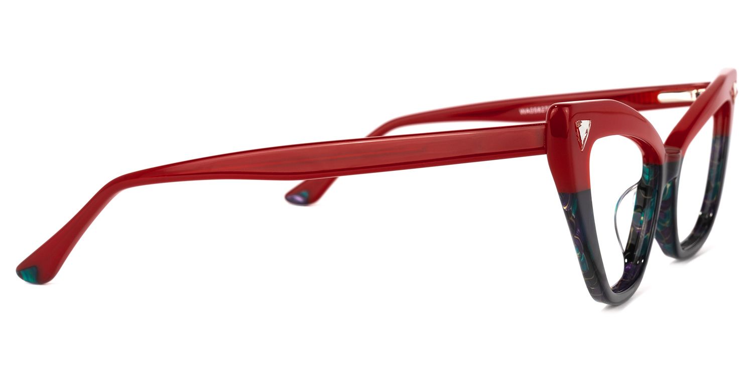 Sharde - Cat Eye Red Eyeglasses | Vooglam 4