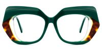 Geometric Green Eyeglasses | Vooglam.com Angle View