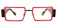 Anitta - Rectangle Red Eyeglasses | Vooglam Angle View