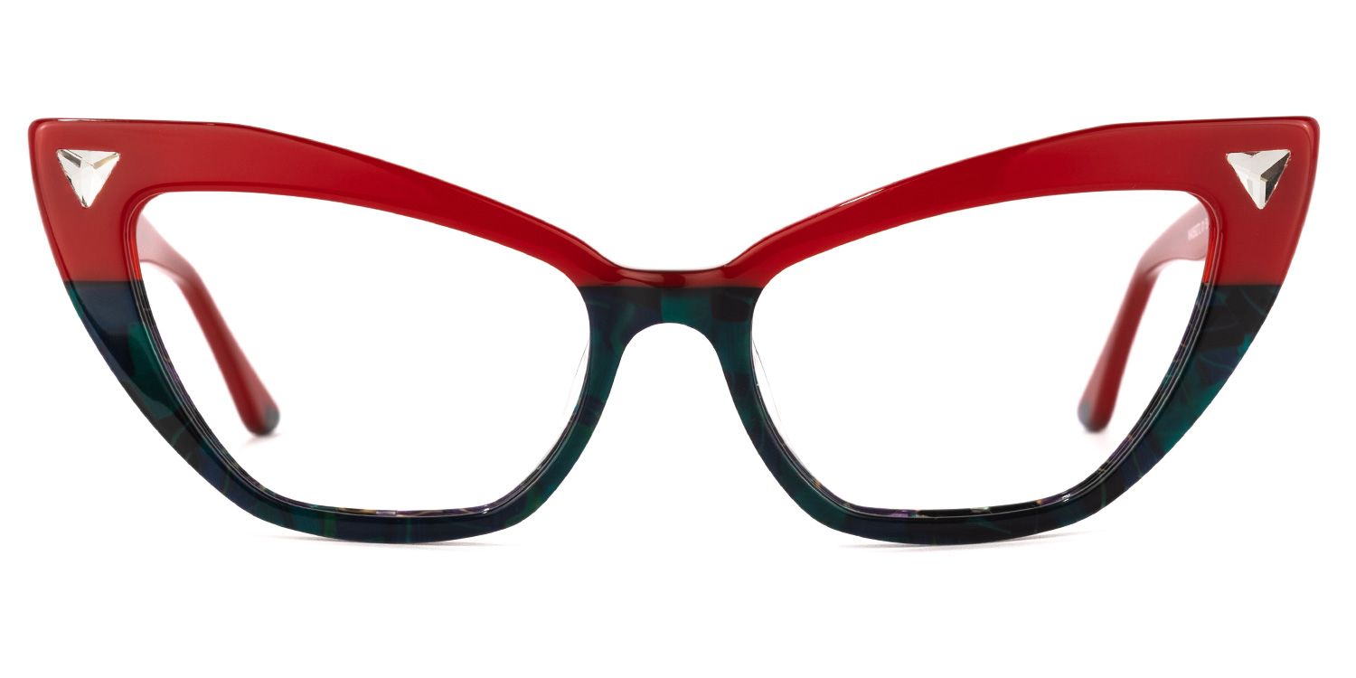 Sharde - Cat Eye Red Eyeglasses | Vooglam Angle View
