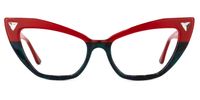 Sharde - Cat Eye Red Eyeglasses | Vooglam Angle View