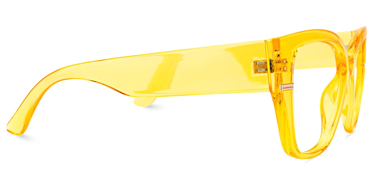 Gustavo - Cat Eye Yellow Eyeglasses | Vooglam 4