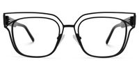 Kadie - Rectangle Black Eyeglasses | Vooglam Angle View