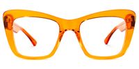 Dewanna - Rectangle Orange Eyeglasses | Vooglam Angle View