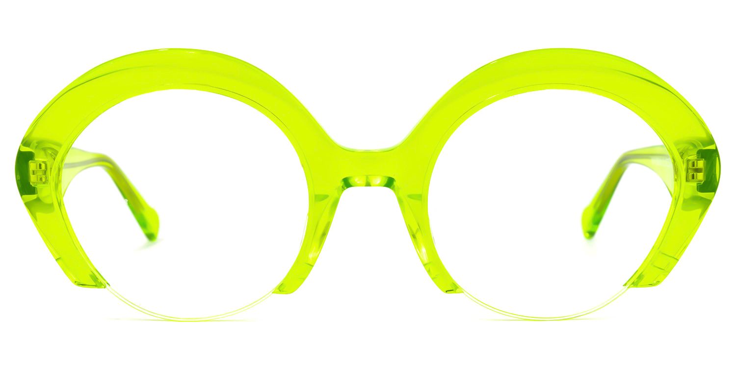 Thompson - Round Green Eyeglasses | Vooglam Angle View