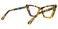 Khin - Cat Eye Green/Floral Eyeglasses | Vooglam Side View