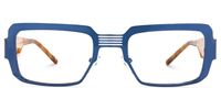 Martinez - Rectangle Blue Eyeglasses | Vooglam Angle View