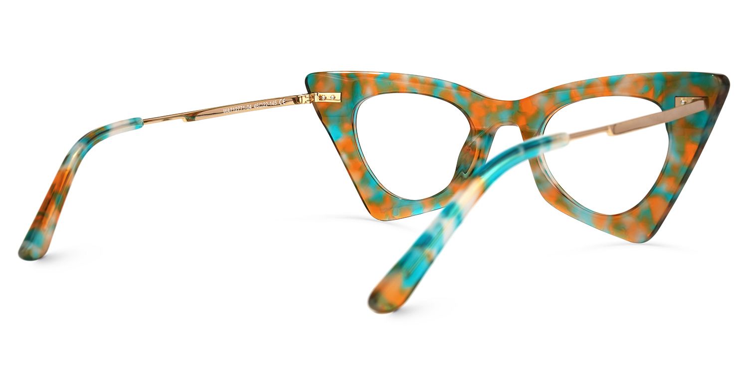 Gretchen - Geometric Floral Eyeglasses | Vooglam Side View