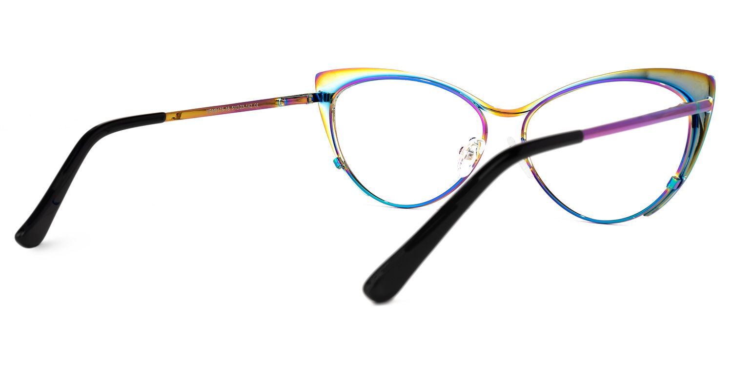 Annabelle - Funky Aurora Cat Eye Glasses | Vooglam Side View