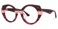 Geometric Wine/Red Eyeglasses | Vooglam.com Front View