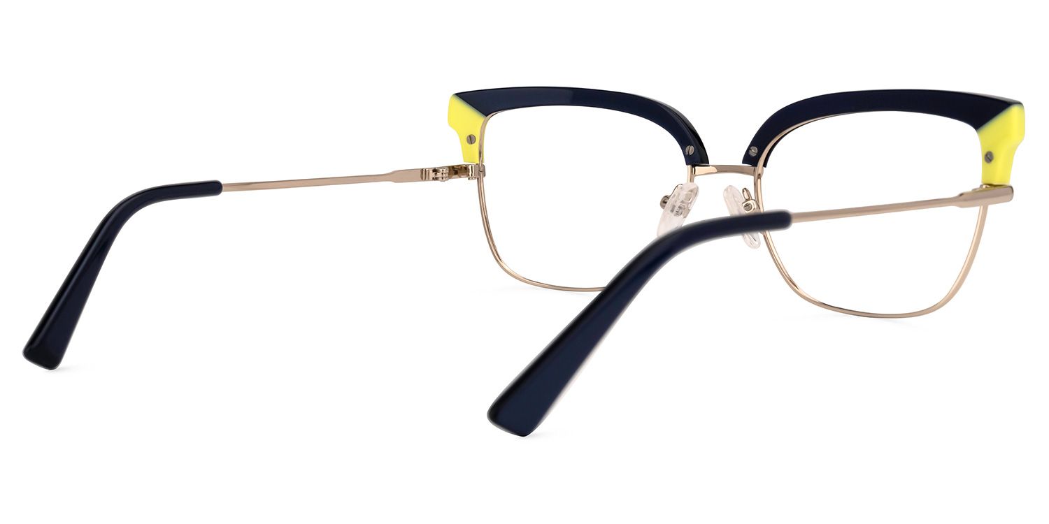 Browline Blue Eyeglasses | Vooglam.com Side View