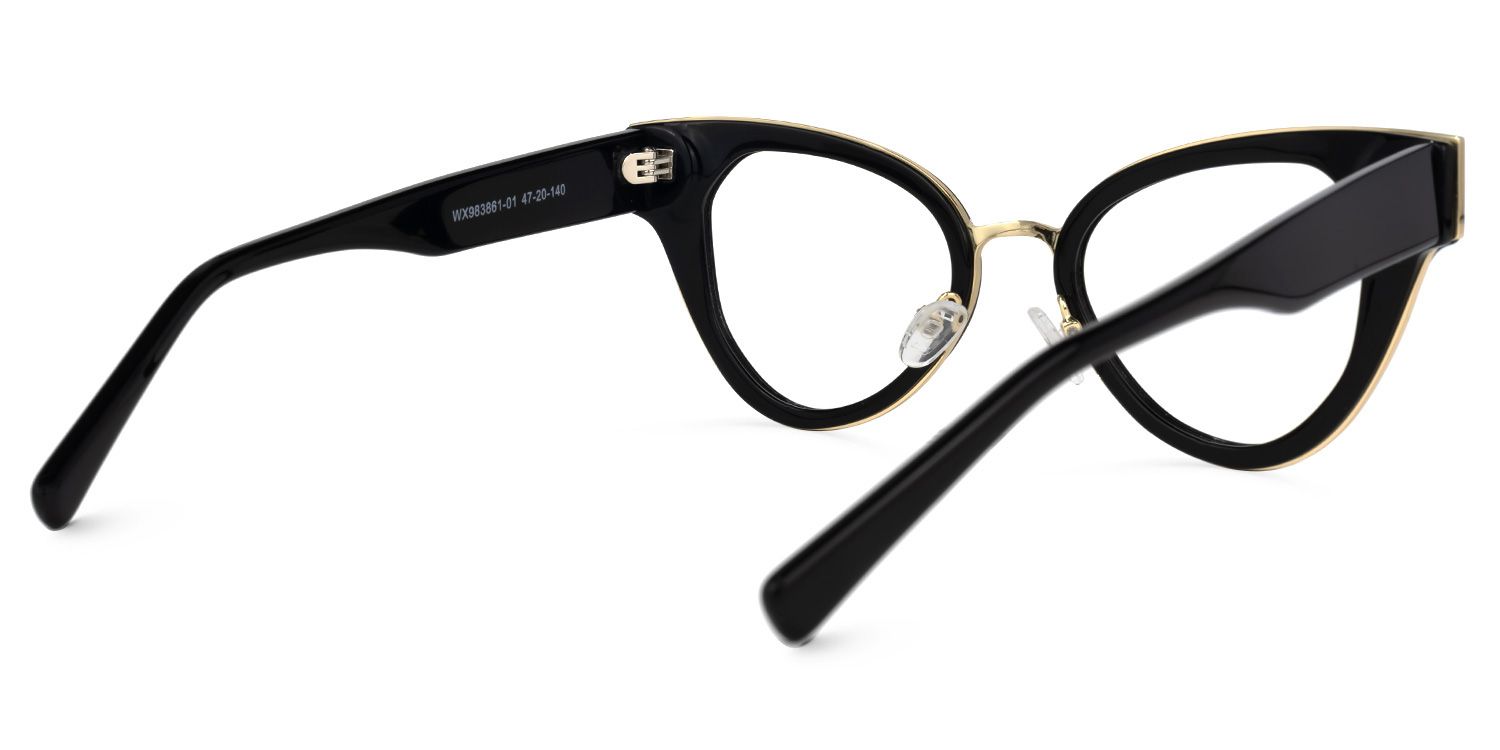 Alicea - Cat Eye Black Eyeglasses | Vooglam Side View