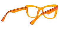 Dewanna - Rectangle Orange Eyeglasses | Vooglam Side View