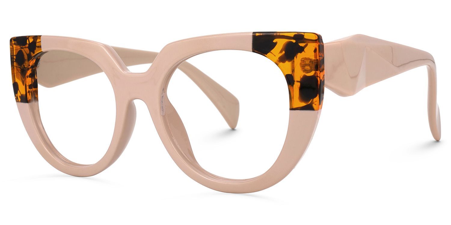 Round Nude Eyeglasses | Vooglam.com Front View