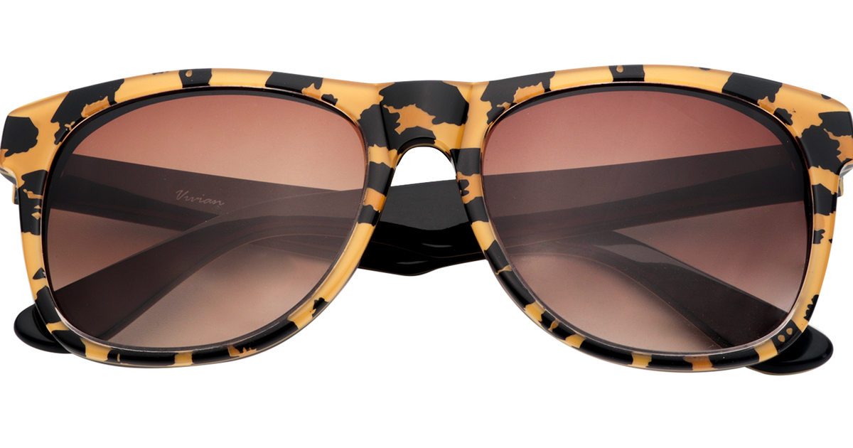 Stylish Square Gold/Tortoise Sunglasses│Vooglam Sunglasses Online