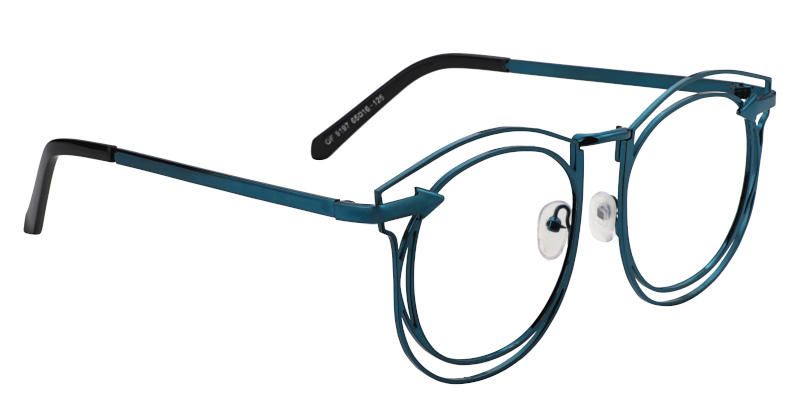 Joanne Round Blue Eyeglasses 6