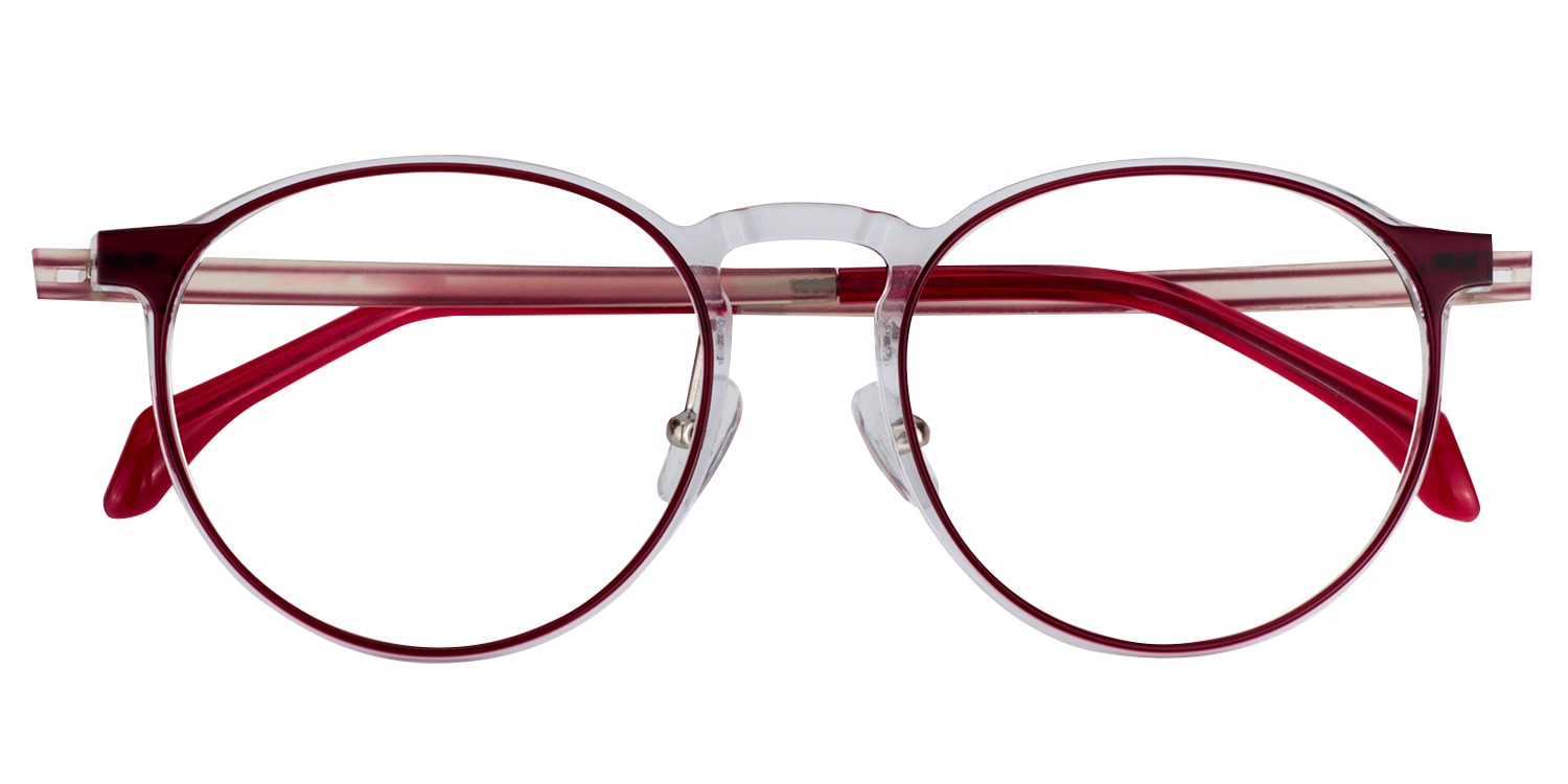 Vanessa Oval Red Eyeglasses Vooglam